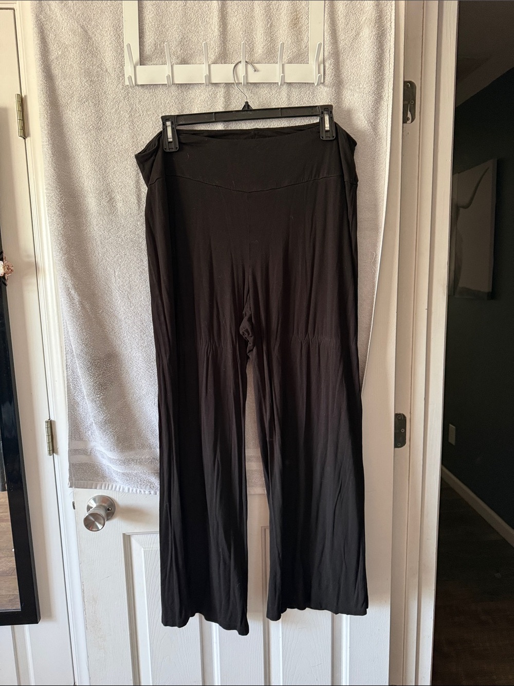 Cato Black Wide-Leg Lounge Pants